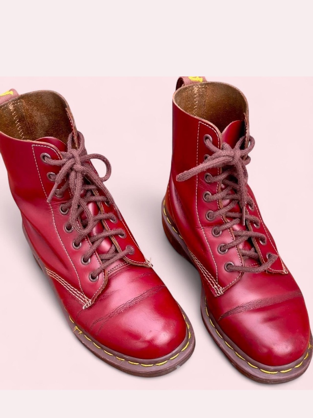 Vintage Ox Blood Dr. Martens Airwair 
8-eye 1460 Made in England lace up boots